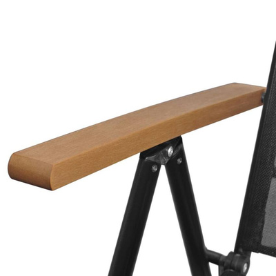 vidaXL Składane krzesła ogrodowe, 4 szt., aluminium/textilene, czarne