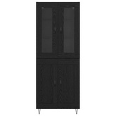 Highboard Czarny Dąb 69,5 x 34 x 90 cm Drewno inżynieryjne