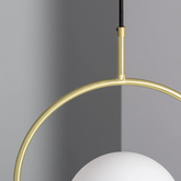 Lampa Wisząca Złota Kula Mleczna Abruzzo Rossi E27