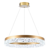 Lampa wisząca FROZI w stylu glamour – złoty klosz z kryształkami – eleganckie i nowoczesne oświetlenie salonu LED