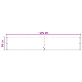 Ekran balkonowy Biały 90 x 1000 cm HDPE i aluminium