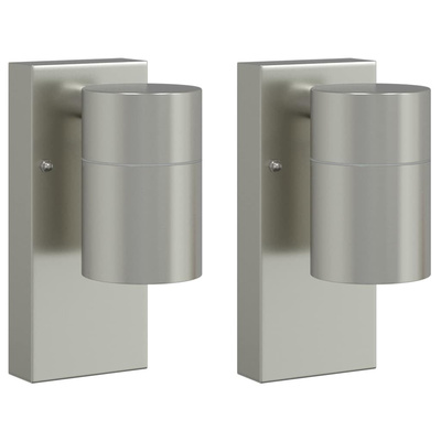 Zewnętrzna lampa ścienna 2 pcs Srebrny 6,5 x 10,5 x 16 cm