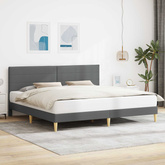 Ramka łóżka Z zagłówkiem ciemnoszary 180 x 200 cm tkanina