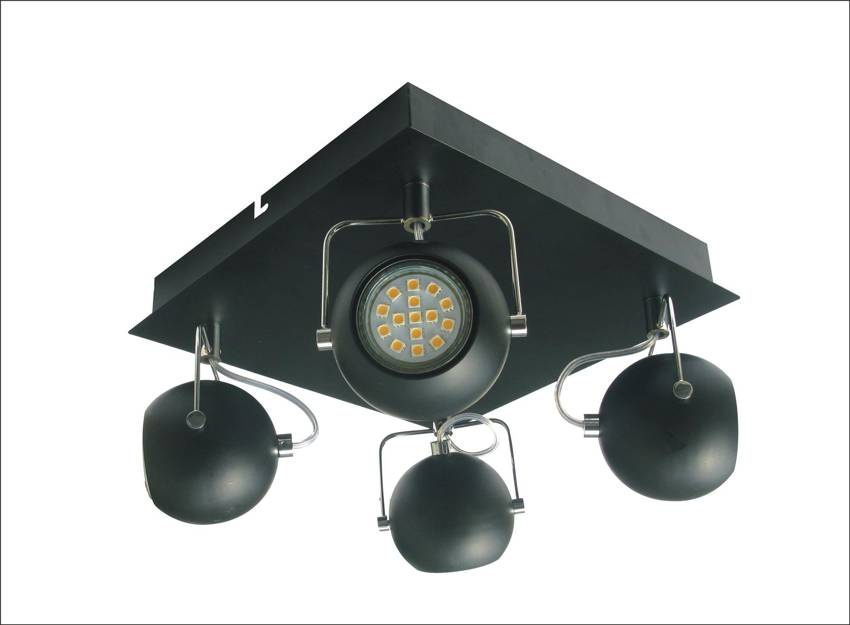 Lampa sufitowa TONY reflektor regulowana 4-punktowa do salonu metalowa