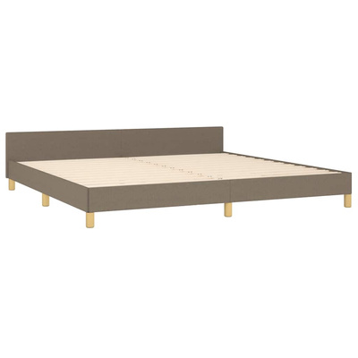 vidaXL Rama łóżka z zagłówkiem, kolor taupe, 200x200 cm, obita tkaniną model standard