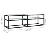 vidaXL Szafka pod TV, biały marmur, 140x40x40,5 cm, szkło hartowane