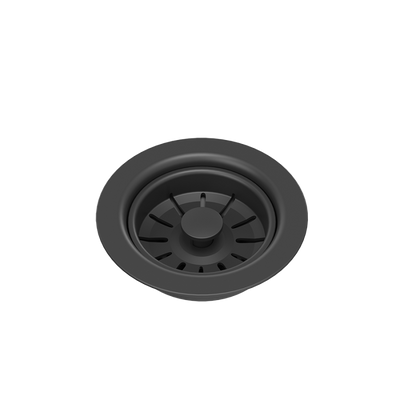 Odpływ PUSH TO OPEN 3 1/2" z syfonem 1-komorowy Power Colour pure carbon (GRANIT-pionowy), save space, przycisk okrągły (13PB3-P2A-BLM)