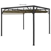 vidaXL Altana ogrodowa ze zwijanym dachem, 3x3 m, taupe, 180 g/m²