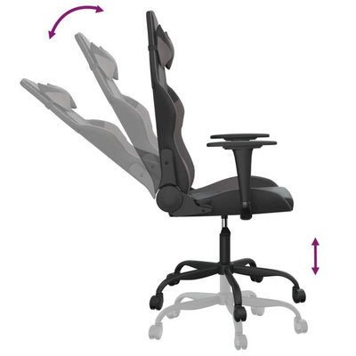 vidaXL Fotel gamingowy, czarno-szary, sztuczna skóra model standard