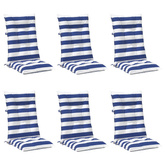Poduszka na zewnątrz 6 pcs Niebieski i biały 120 x 50 x 7 cm