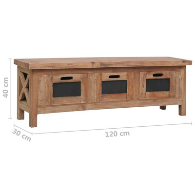 vidaXL Szafka pod TV, 3 szuflady, 120x30x40 cm, lite drewno mahoniowe