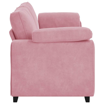 Sofa 3-osobowa, różowa, 220x77x82 cm, aksamit