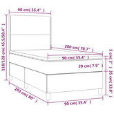 vidaXL Łóżko kontynentalne z materacem, czarne, ekoskóra 90x200 cm wariant 4