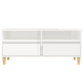 vidaXL Szafka pod TV, wysoki połysk, biała, 100x34,5x44,5 cm