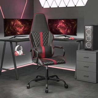 vidaXL Fotel gamingowy, czarno-bordowy, sztuczna skóra model standard
