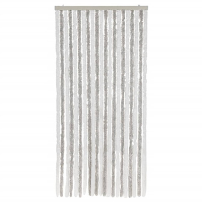 Zasłona przeciwko owadom, jasnoszaro-biała, 90x220 cm, szenil