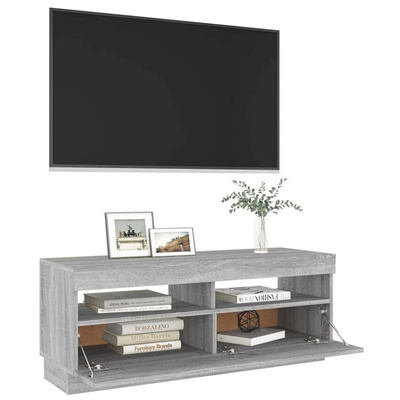 vidaXL Szafka pod TV z oświetleniem LED szary dąb sonoma, 100x35x40 cm
