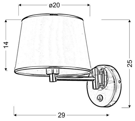Ibis lampa kinkiet satynowy 1x40W E14 abażur grafitowy