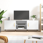 vidaXL Szafka pod TV, biała, 150x30x50 cm, materiał drewnopochodny wariant 7