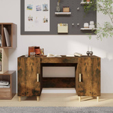 vidaXL Biurko, przydymiony dąb, 140x50x75 cm, materiał drewnopochodny model standard