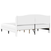 Ramka łóżka Z zagłówkiem Biały 200 x 200 cm Ekoskóra