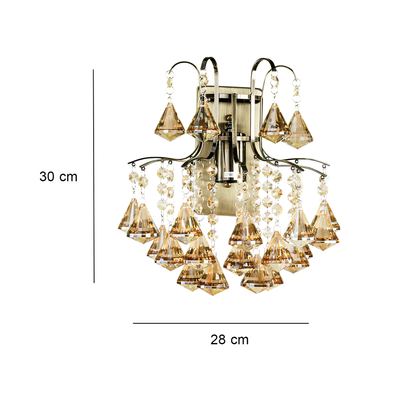 Lampa ścienna kinkiet kryształowy MONTE CARLO 1x60W E27 złoty