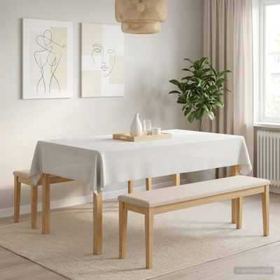 Obrus stołowy Prostokątny Biały 140 x 260 cm