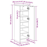 Szafka na buty, biała, 30x35x100 cm, materiał drewnopochodny