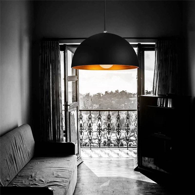 Lampa Wisząca Retro Loft Czarno złota 40cm E27 Abruzzo Geo 2