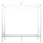 Rama łóżka z baldachimem, biała, metalowa, 90 x 200 cm vidaXL