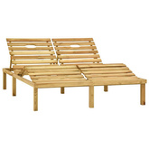 vidaXL Leżak podwójny z kremowymi poduszkami impregnowana sosna