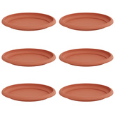 Okrągły Talerzyk Kwiatowy 6 pcs Czerwony ceglasty ? 17,5 x 2 cm