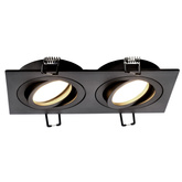 Punktowa oprawa sufitowa wpuszczana CERI 2 SQ Black IP20 kwadratowa czarny podwójna EDO777475 EDO Solutions