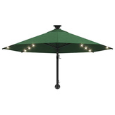 Parasol ogrodowy z LED, ścienny, 300 cm, zielony