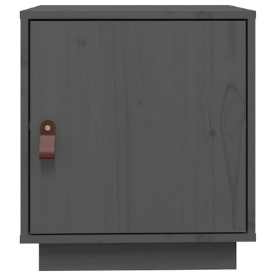 Szafki nocne, 2 szt., szare, 40x34x45 cm, lite drewno sosnowe