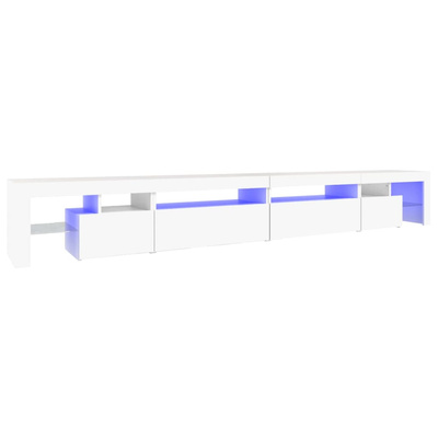 vidaXL Szafka pod TV z oświetleniem LED, biała, 290x36,5x40 cm