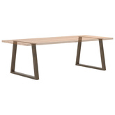 Nogi do stołu jadalnego w kształcie litery V 2 szt. Naturalna stal 90x(72-73,3) cm Stal