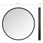 vidaXL Lustro ścienne, czarne, 40 cm