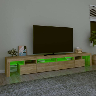 Szafka pod TV z oświetleniem LED, dąb sonoma, 260x36,5x40 cm vidaXL