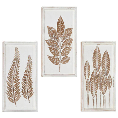 Dekoracja artystyczna 3 pcs Brązowy i biały 40 x 40 x 1,5 cm