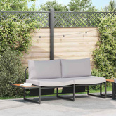 Sofa Ogrodowa z poduszką Jasnoszary 200,5 x 70 x 85,5 cm Stal