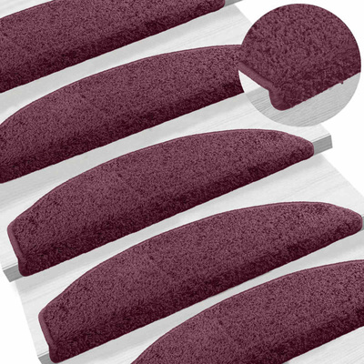 Samoprzylepne maty na schody Półokrąg 15 pcs Ciemny fioletowy