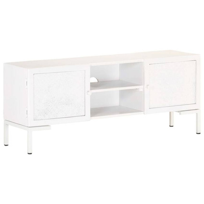 vidaXL Szafka pod TV, biała, 115x30x46 cm, lite drewno mango