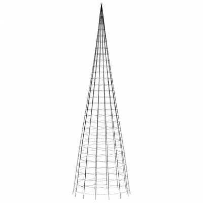 vidaXL Choinka z lampek, na maszt, 3000 zimnych białych LED, 800 cm