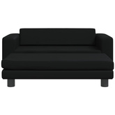 vidaXL Legowisko dla psa z dostawką, czarne, 100x50x30 cm, ekoskóra