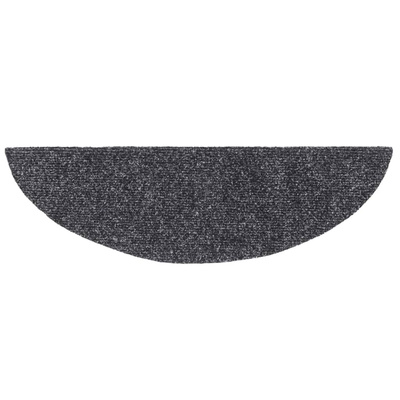 Maty na schody samoprzylepne 15 szt. 56x17x3 cm Ciemnoszary półokrągły