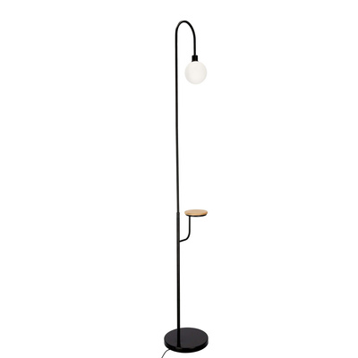 Lampa podłogowa czarna półka 173cm Vanity 51-00057