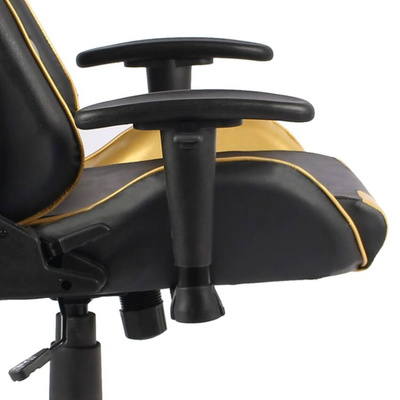 vidaXL Obrotowy fotel gamingowy, złoty, PVC