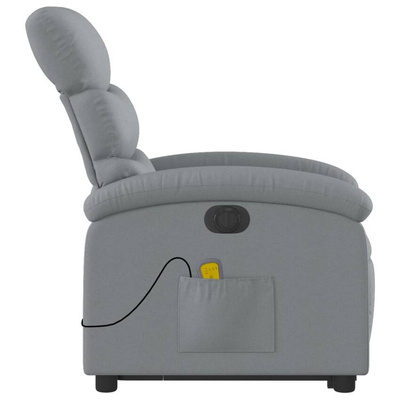 vidaXL Podnoszony fotel masujący, elektryczny, rozkładany, jasnoszary