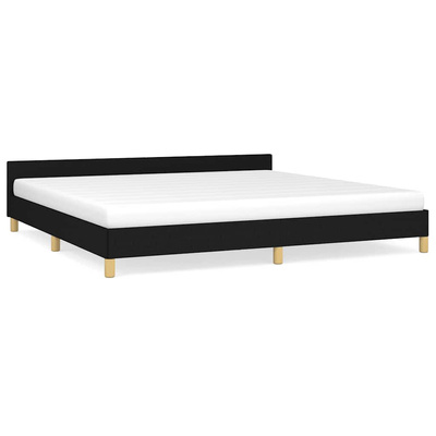vidaXL Rama łóżka z zagłówkiem, czarna, 200x200 cm, obita tkaniną model standard